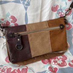 【美品】合皮パッチワークショルダーバッグ