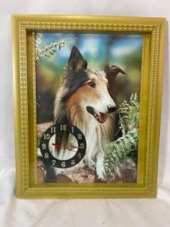 犬の掛け時計　3D絵　動作確認済み