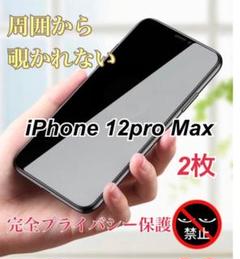 iPhone 12 Pro Max 覗き見防止 全面保護 ガラスフィルム 2枚