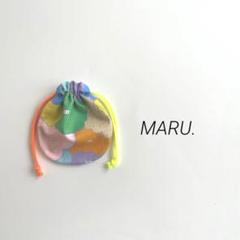 ◯まんまる巾着◯巾着　ミニポーチ　ミニ巾着　小物　横11.5×縦12 もくもく柄