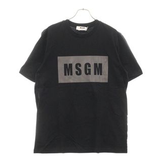 MSGM エムエスジーエム Con Stampa T-shirt 3440MM520 ボックスロゴ クルーネック半袖Tシャツ ブラック