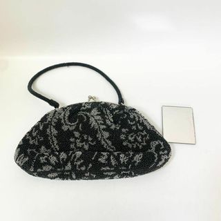 4502 美品 ビーズバッグ パーティー ミニポーチ 手提げ ミラー付き