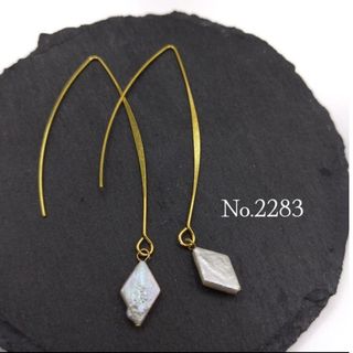 No.2283 一粒淡水パールのシンプルフックピアス ハンドメイドピアス