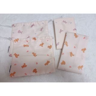 repipi armario ランチクロス&巾着　２セット(ウサギ&クマ)