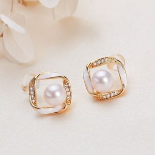 再入荷♡　パール　ピアス ゴールド ストーン　s925 おしゃれ 韓国　結婚式